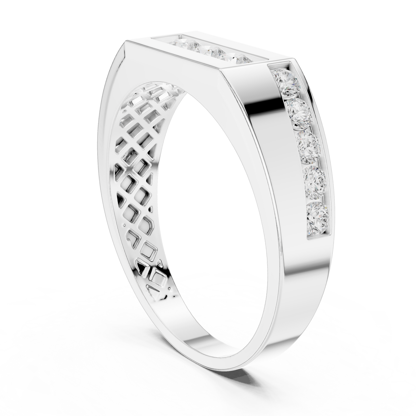 Round Side Stone Lab Grown Diamond Ring