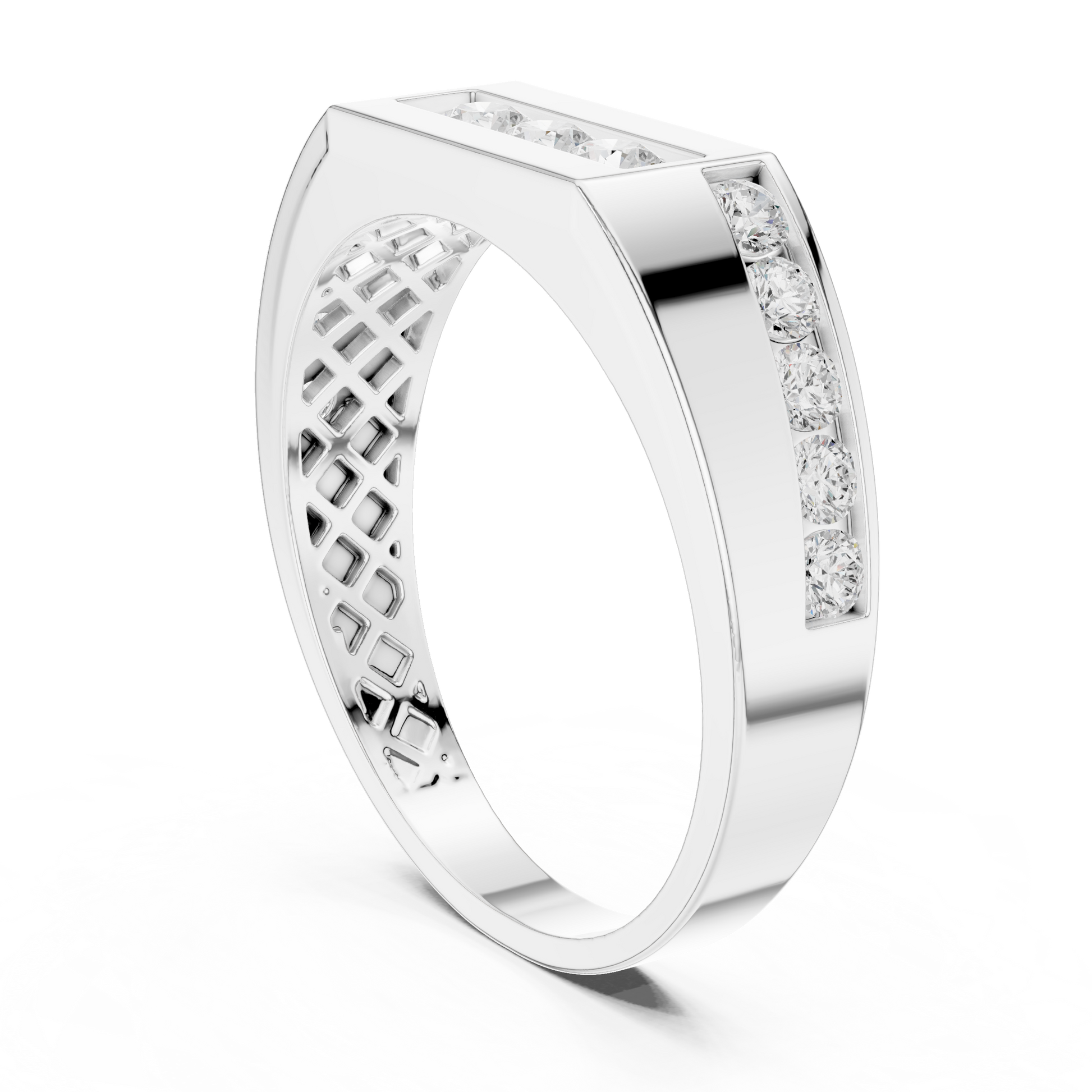 Round Side Stone Lab Grown Diamond Ring