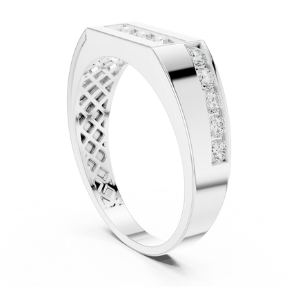 Round Side Stone Lab Grown Diamond Ring
