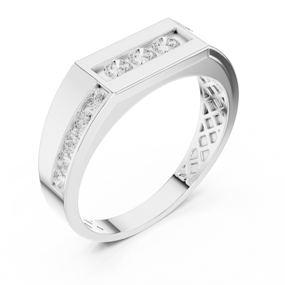 Round Side Stone Lab Grown Diamond Ring