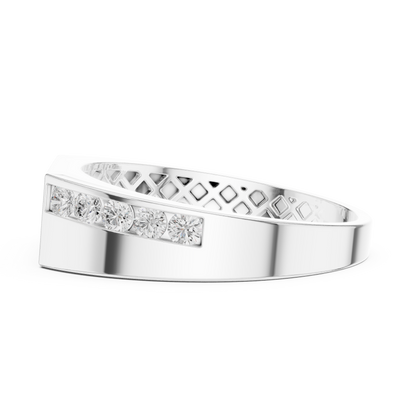 Round Side Stone Lab Grown Diamond Ring