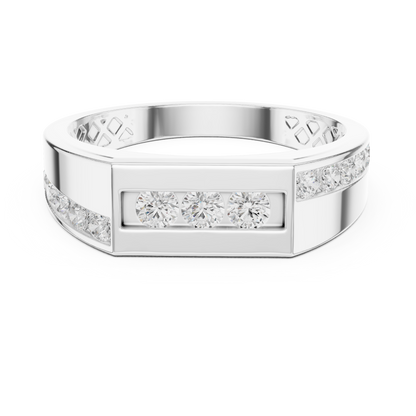 Round Side Stone Lab Grown Diamond Ring