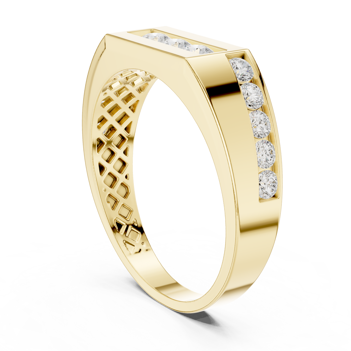 Round Side Stone Lab Grown Diamond Ring