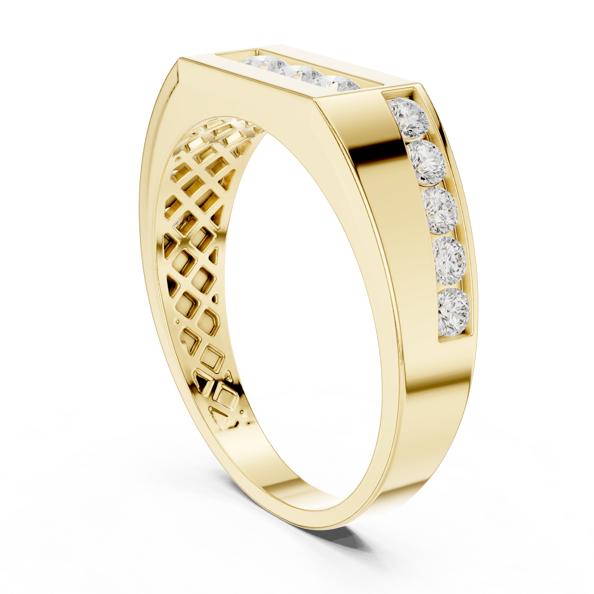 Round Side Stone Lab Grown Diamond Ring
