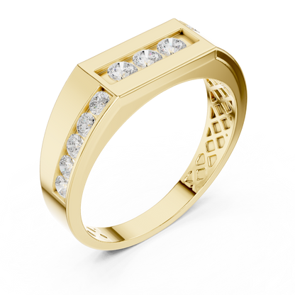 Round Side Stone Lab Grown Diamond Ring