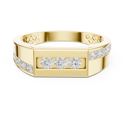 Round Side Stone Lab Grown Diamond Ring