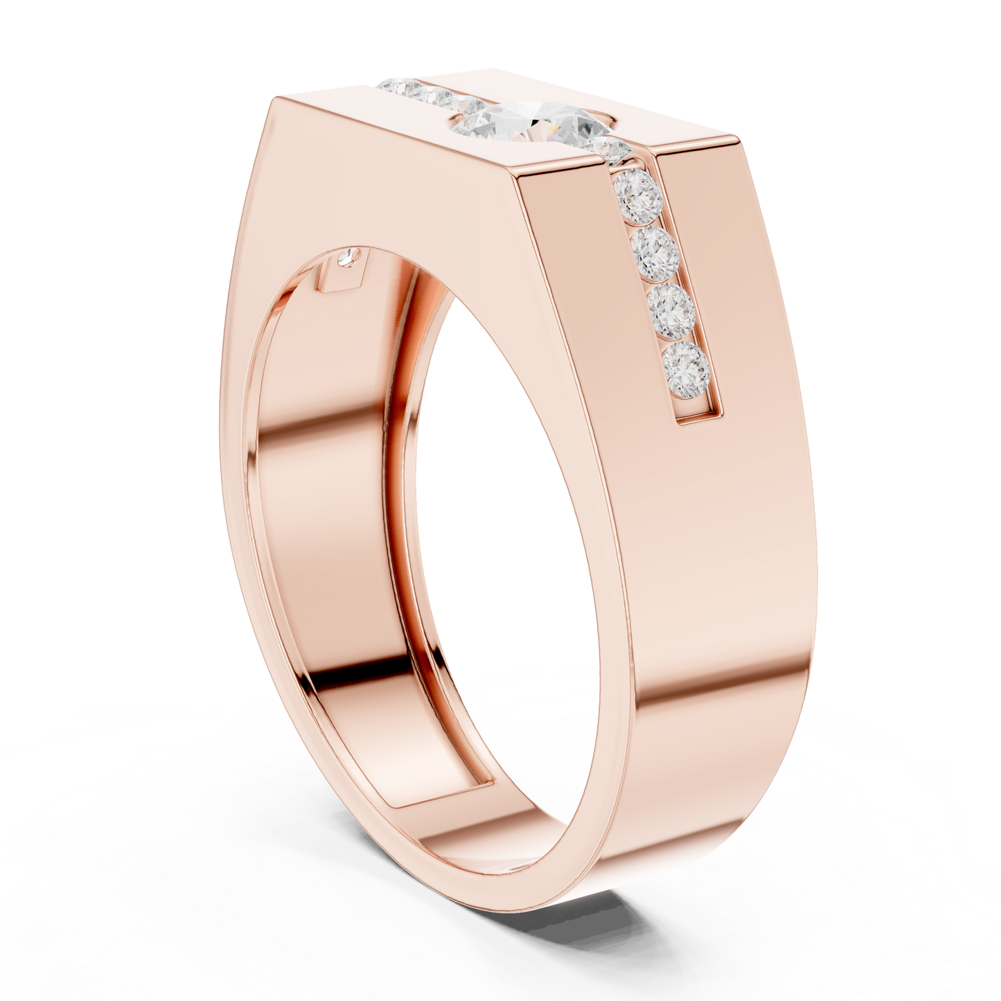 Round Side Stone Lab Grown Diamond Ring