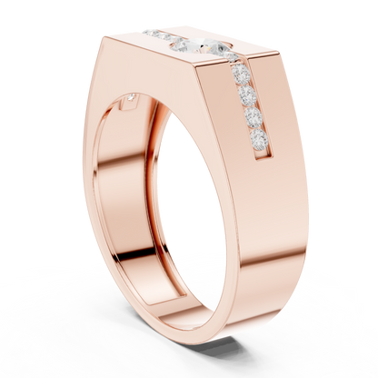 Round Side Stone Lab Grown Diamond Ring