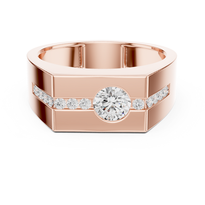 Round Side Stone Lab Grown Diamond Ring