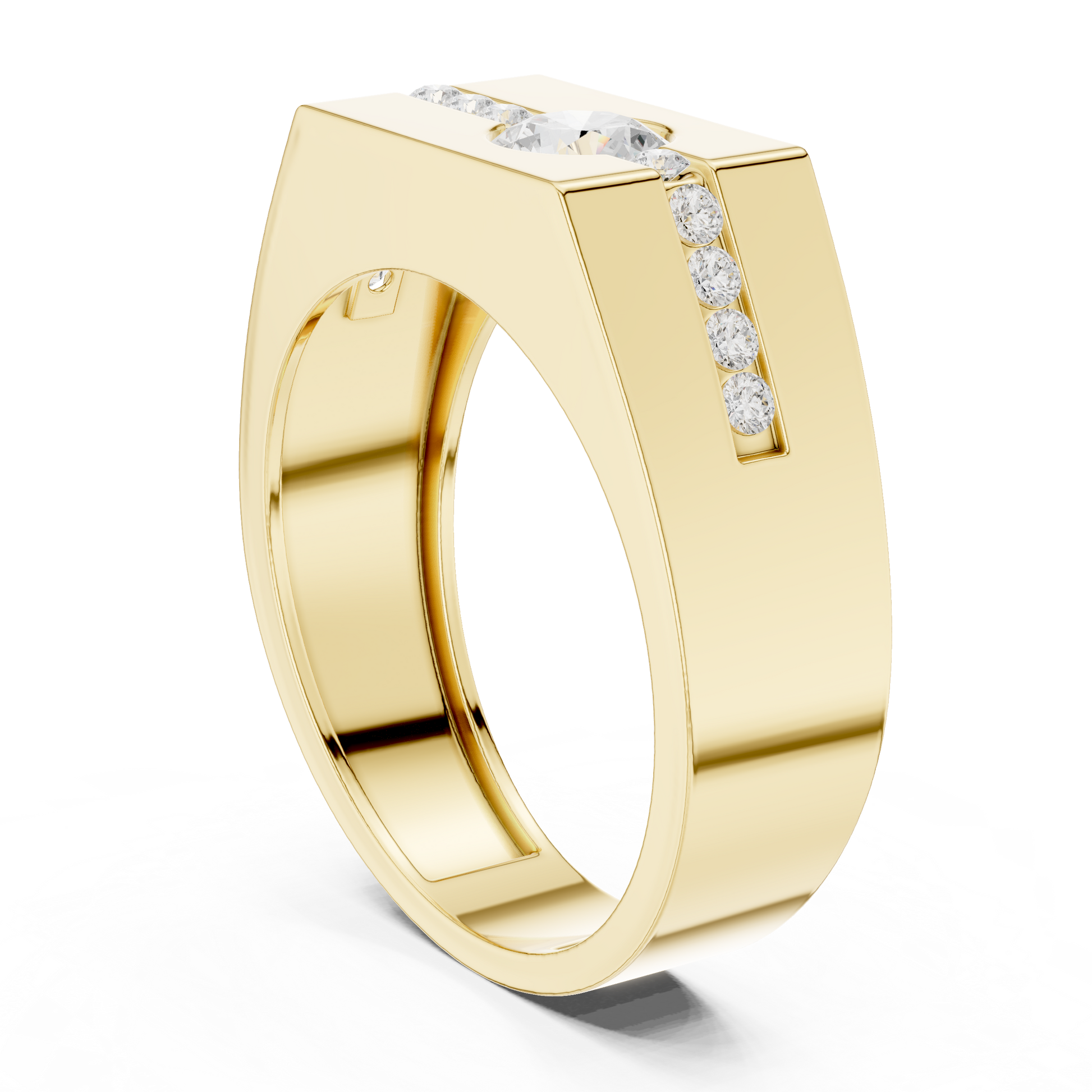 Round Side Stone Lab Grown Diamond Ring