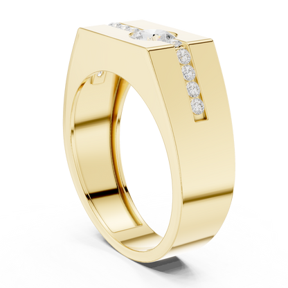 Round Side Stone Lab Grown Diamond Ring
