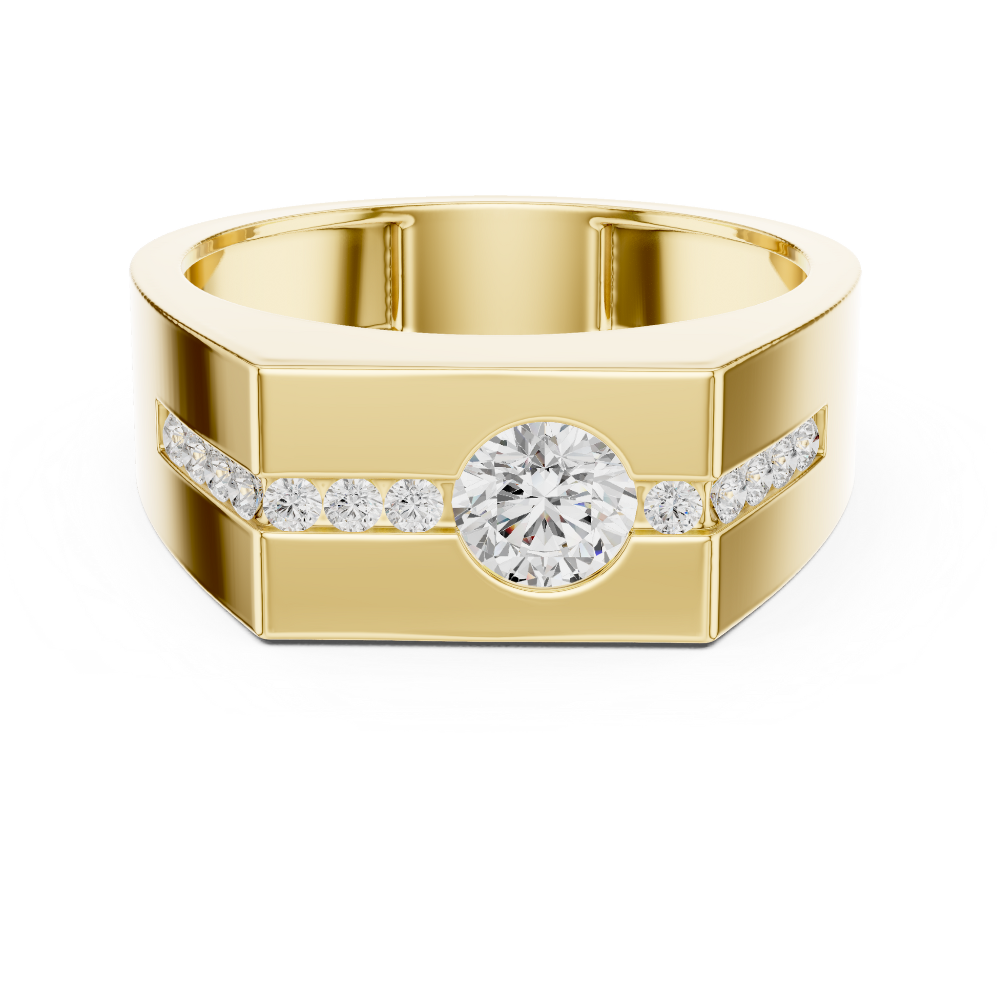 Round Side Stone Lab Grown Diamond Ring