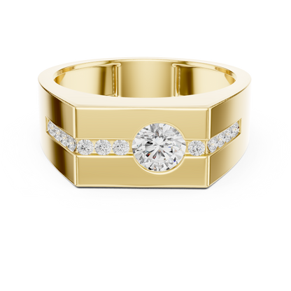 Round Side Stone Lab Grown Diamond Ring