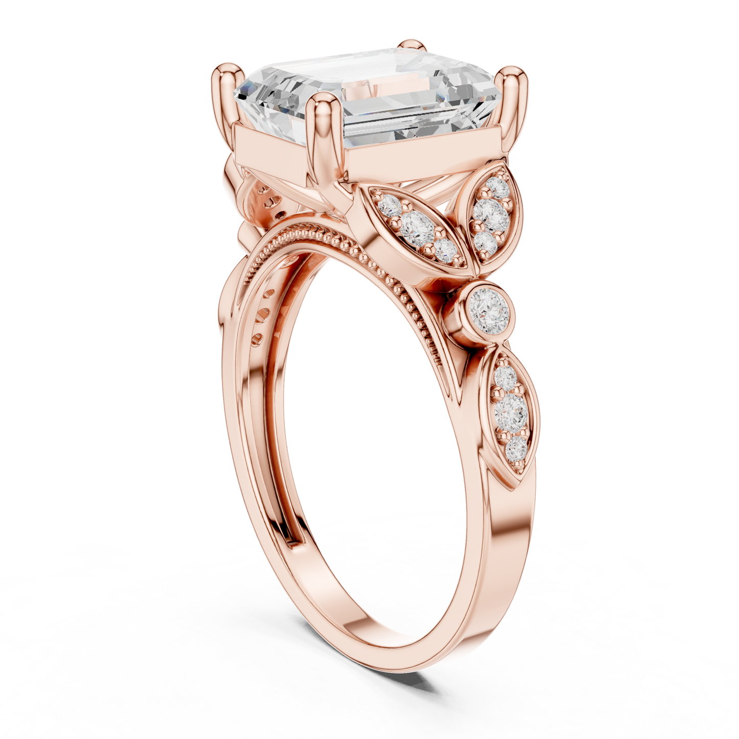 Mixed Shape Lab Grown Diamond Side Stone Ring