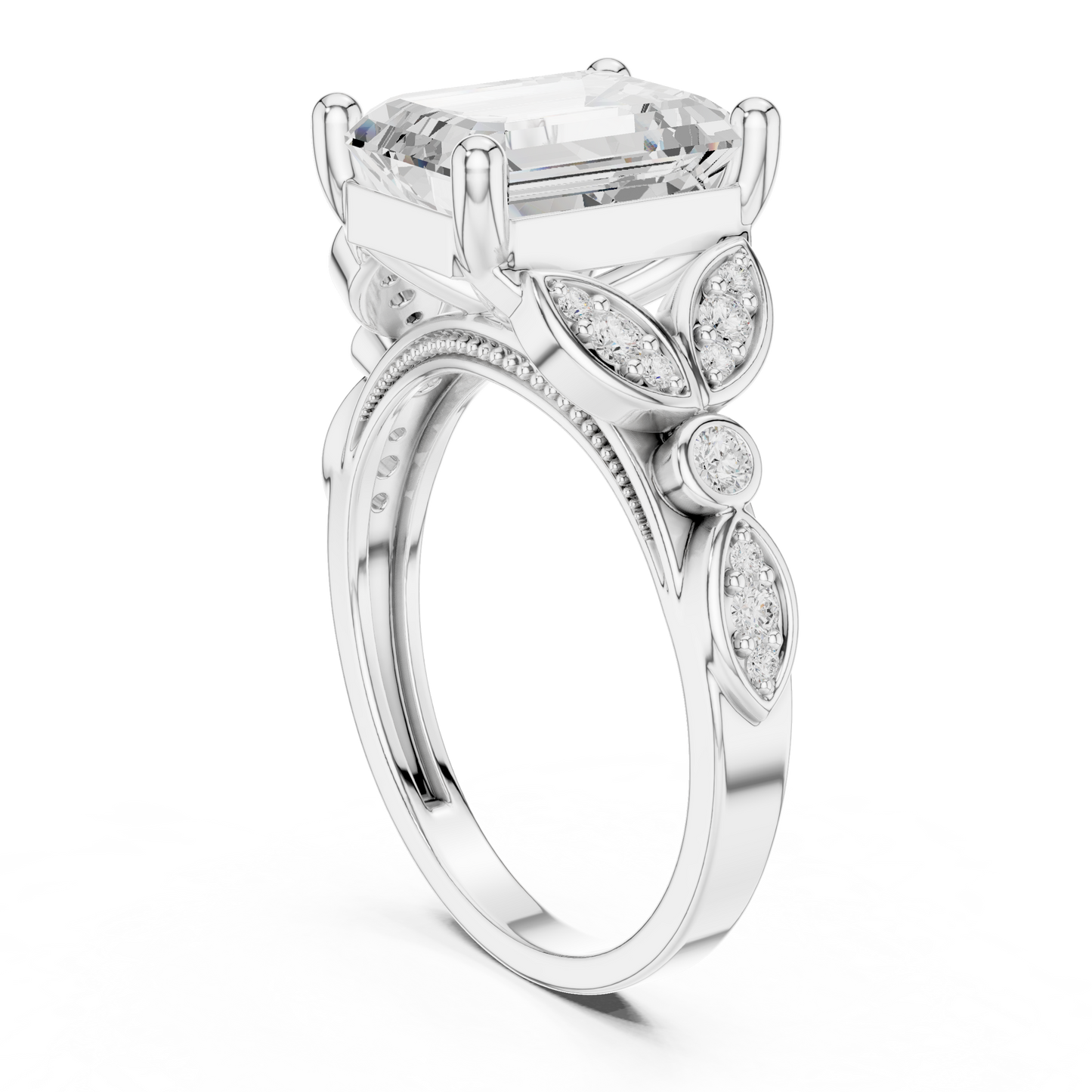 Mixed Shape Lab Grown Diamond Side Stone Ring
