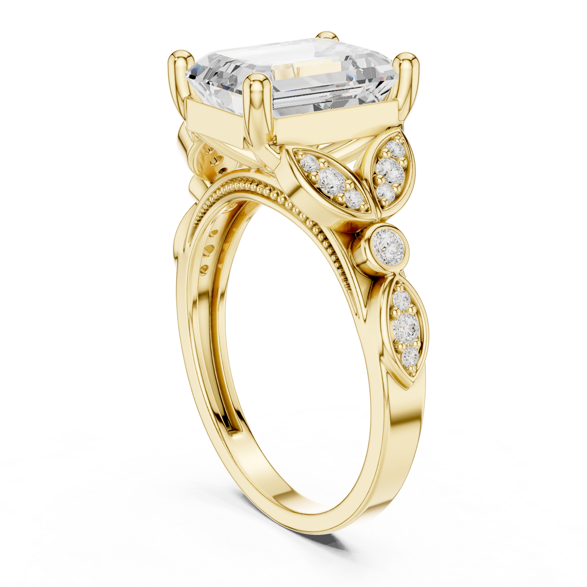 Mixed Shape Lab Grown Diamond Side Stone Ring