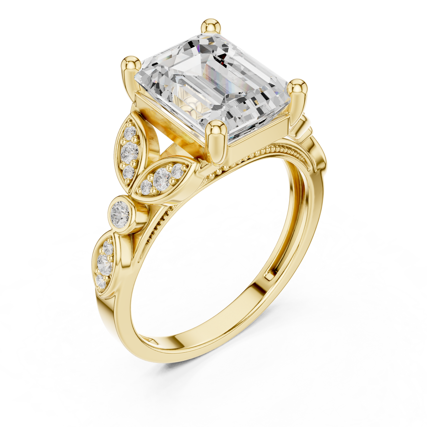 Mixed Shape Lab Grown Diamond Side Stone Ring