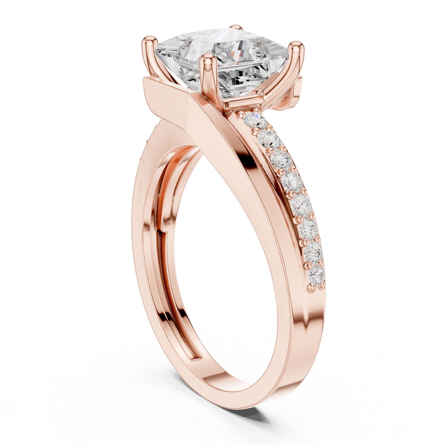 Mixed Shape Lab Grown Diamond Side Stone Ring