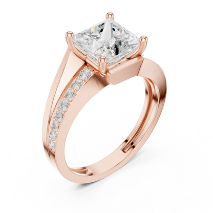 Mixed Shape Lab Grown Diamond Side Stone Ring