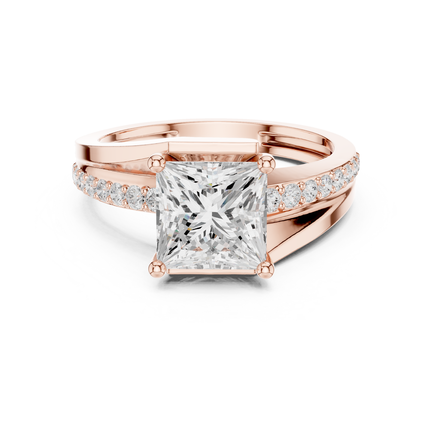 Mixed Shape Lab Grown Diamond Side Stone Ring