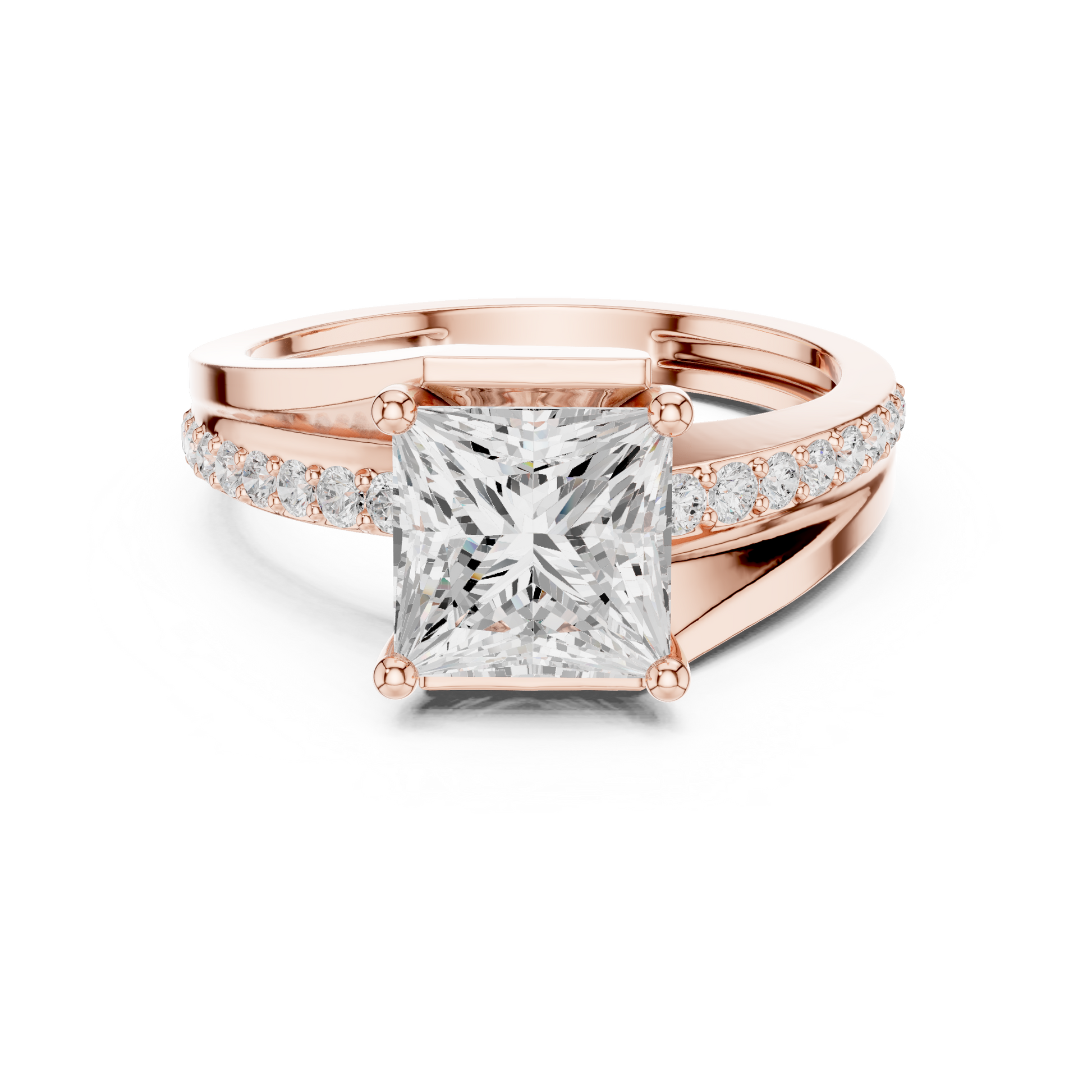 Mixed Shape Lab Grown Diamond Side Stone Ring