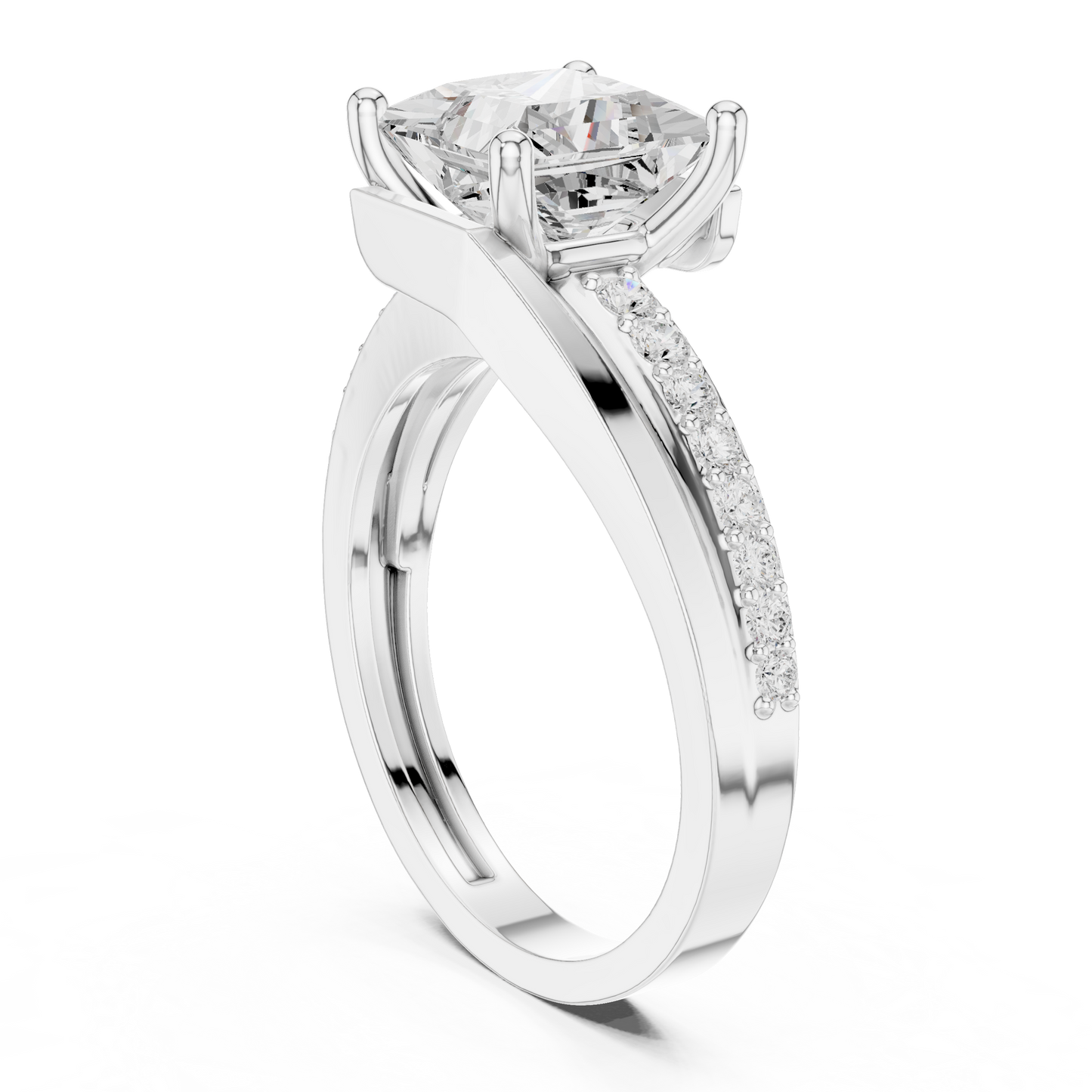 Mixed Shape Lab Grown Diamond Side Stone Ring