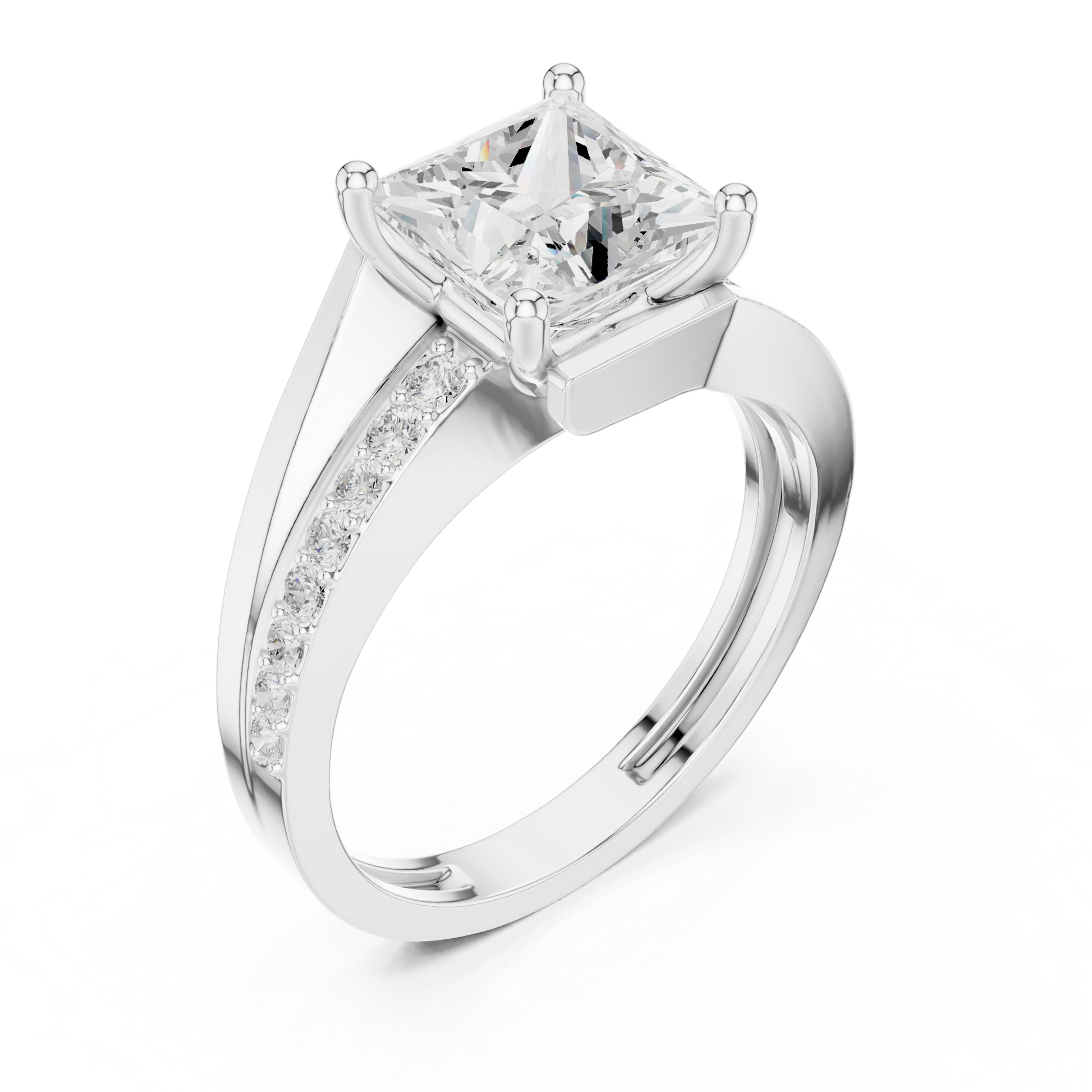 Mixed Shape Lab Grown Diamond Side Stone Ring