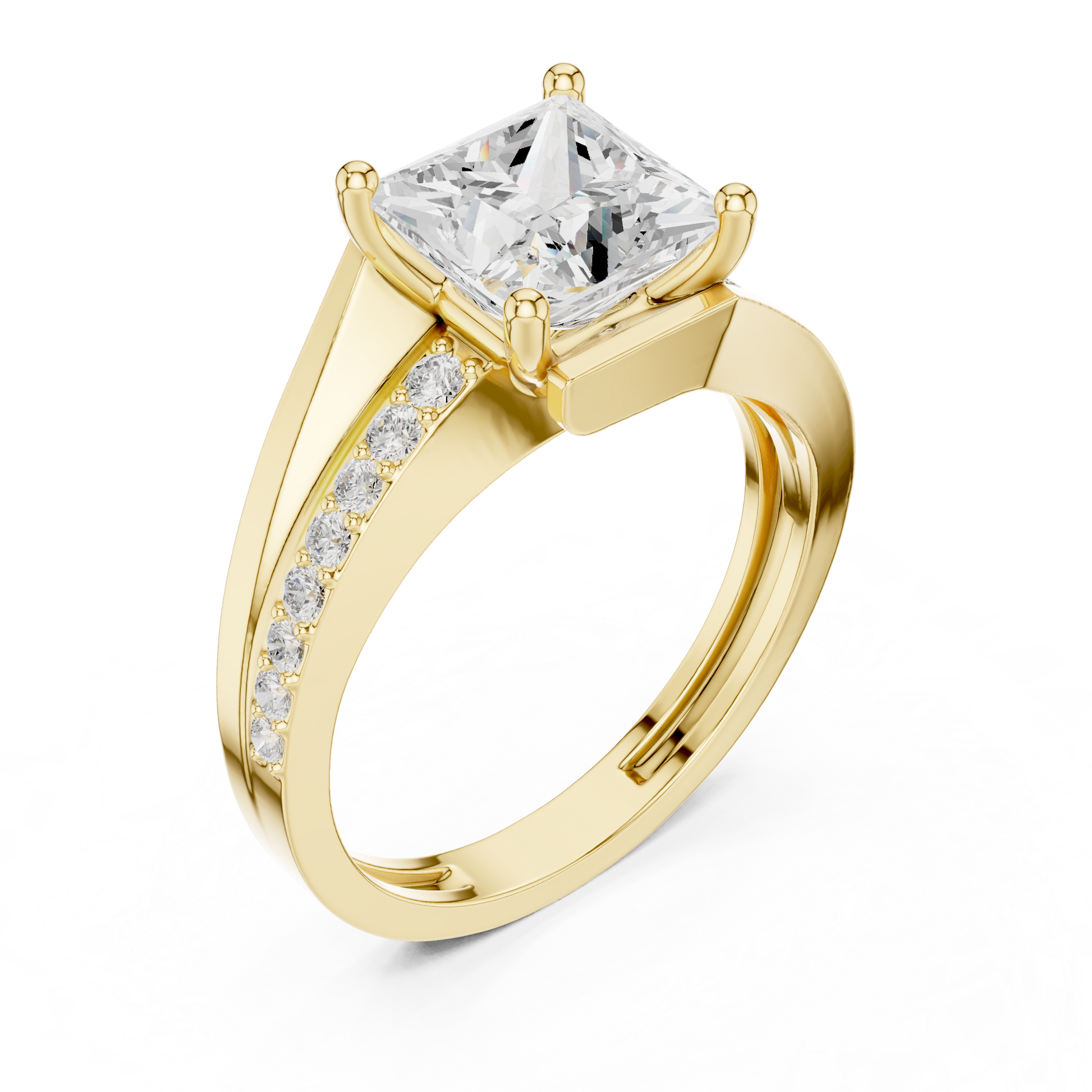 Mixed Shape Lab Grown Diamond Side Stone Ring
