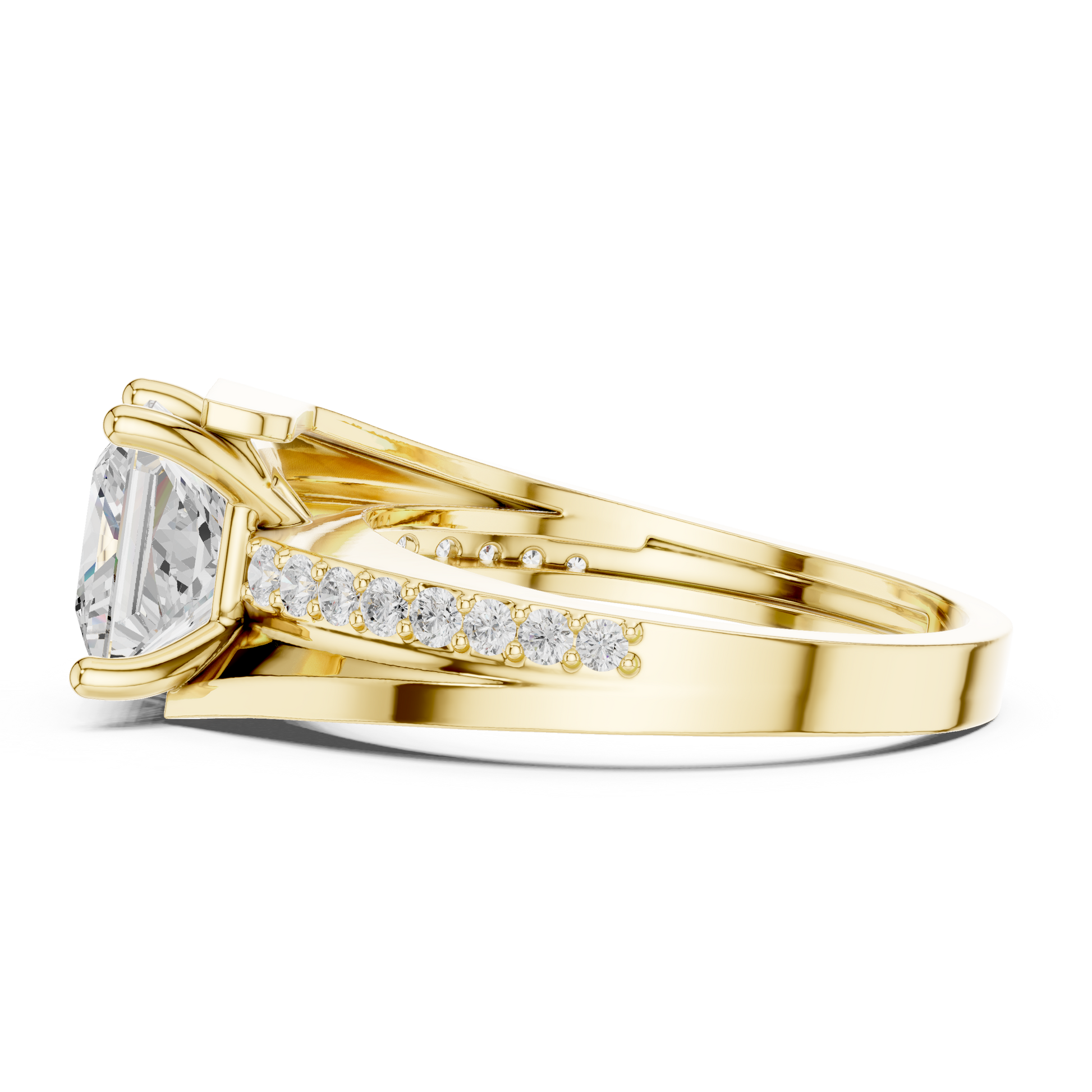 Mixed Shape Lab Grown Diamond Side Stone Ring