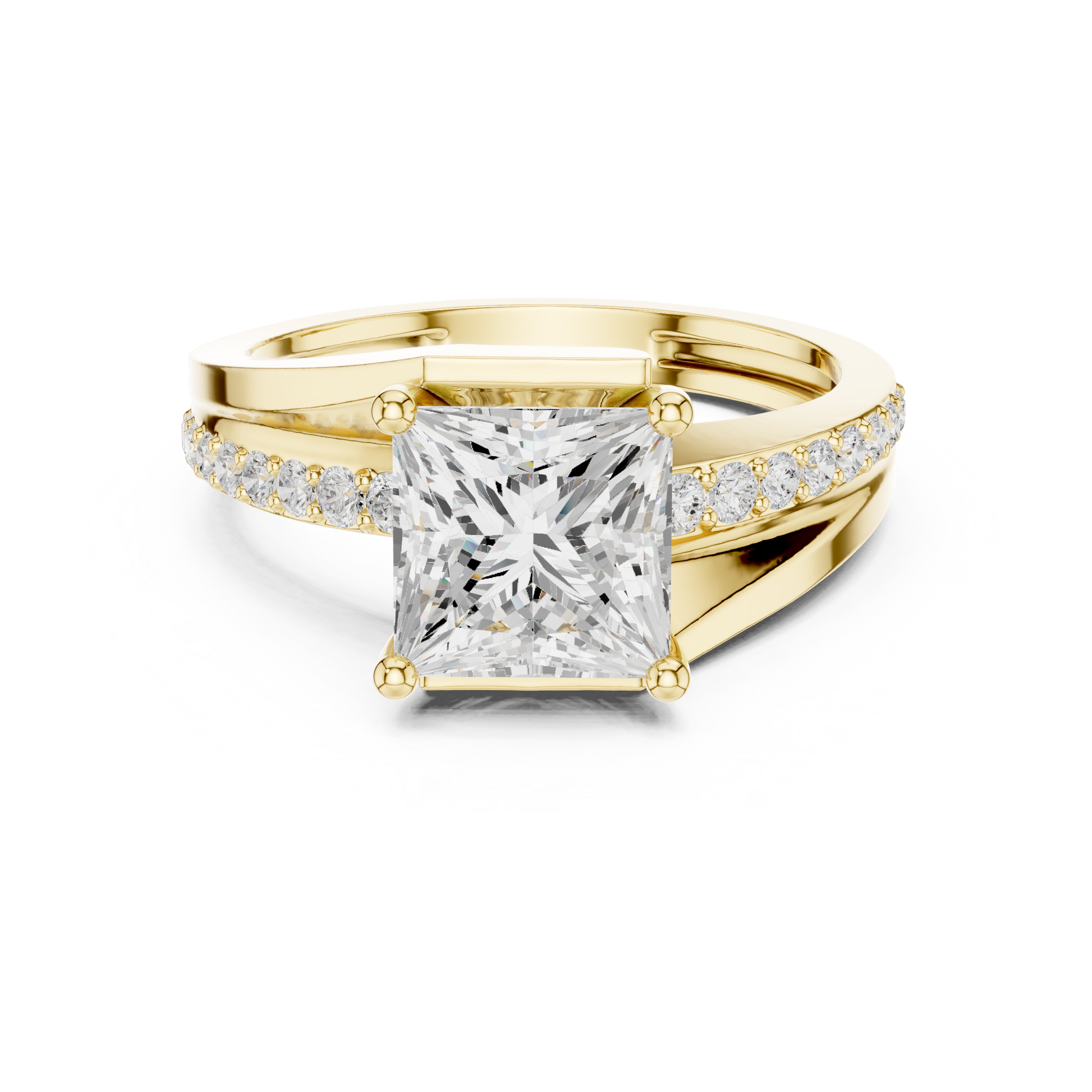 Mixed Shape Lab Grown Diamond Side Stone Ring