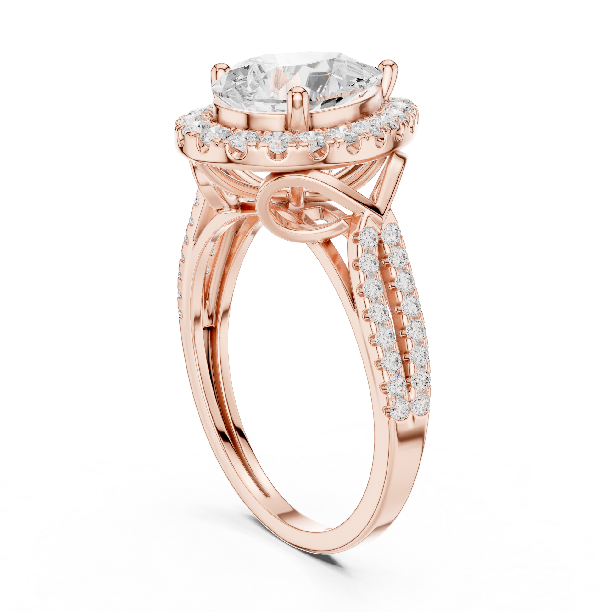 Round Halo Lab Grown Diamond Ring