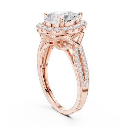 Round Halo Lab Grown Diamond Ring
