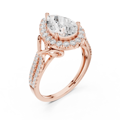 Round Halo Lab Grown Diamond Ring