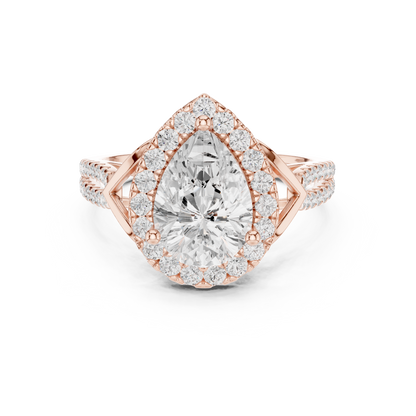 Round Halo Lab Grown Diamond Ring