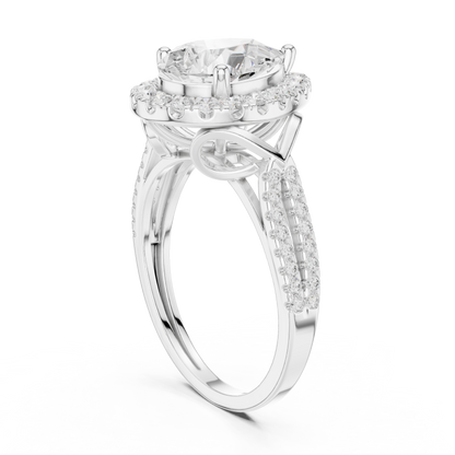 Round Halo Lab Grown Diamond Ring