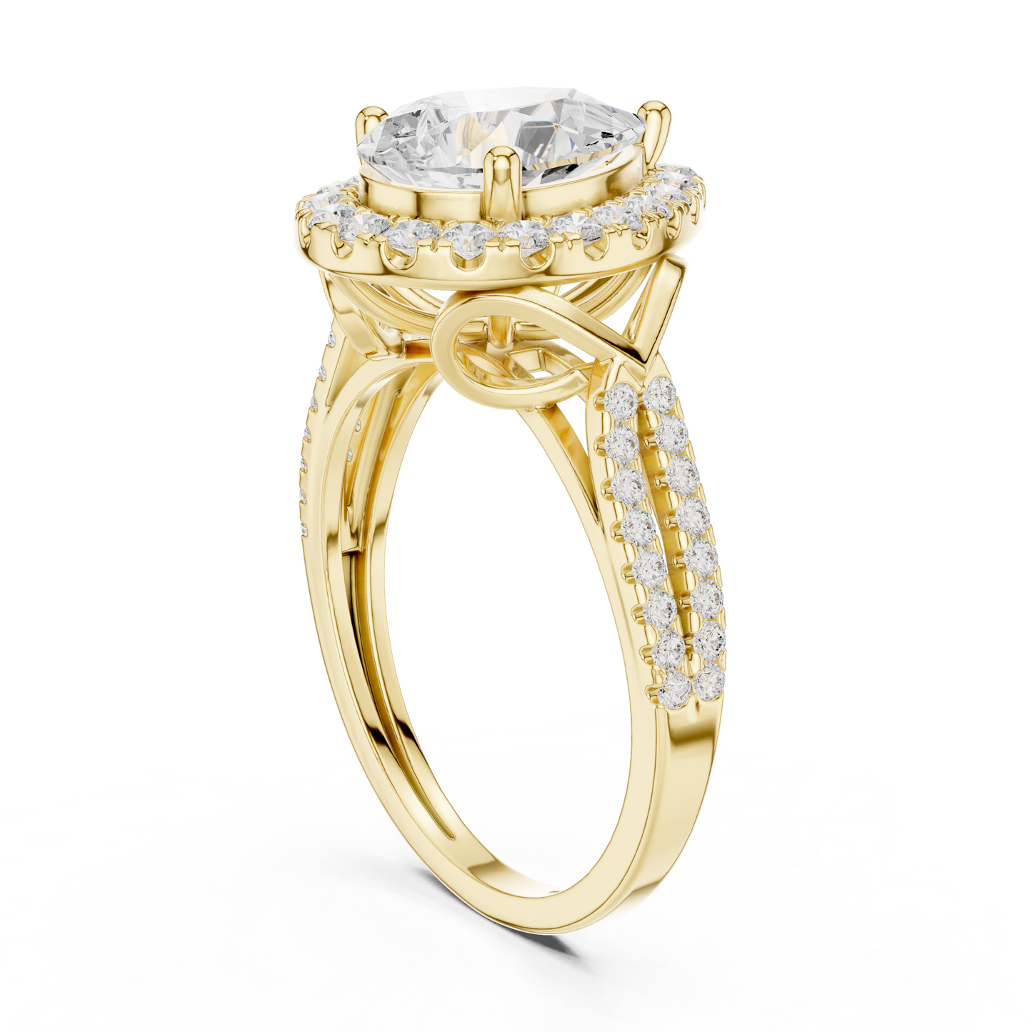 Round Halo Lab Grown Diamond Ring