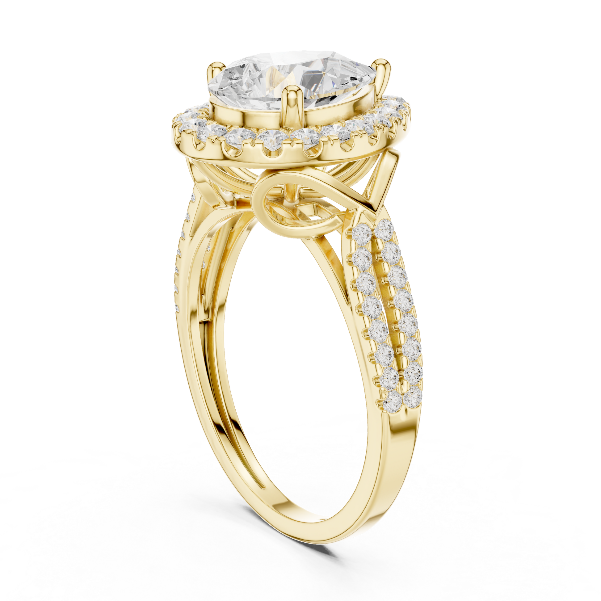 Round Halo Lab Grown Diamond Ring