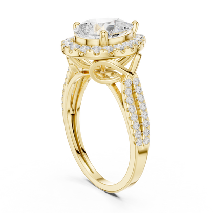 Round Halo Lab Grown Diamond Ring
