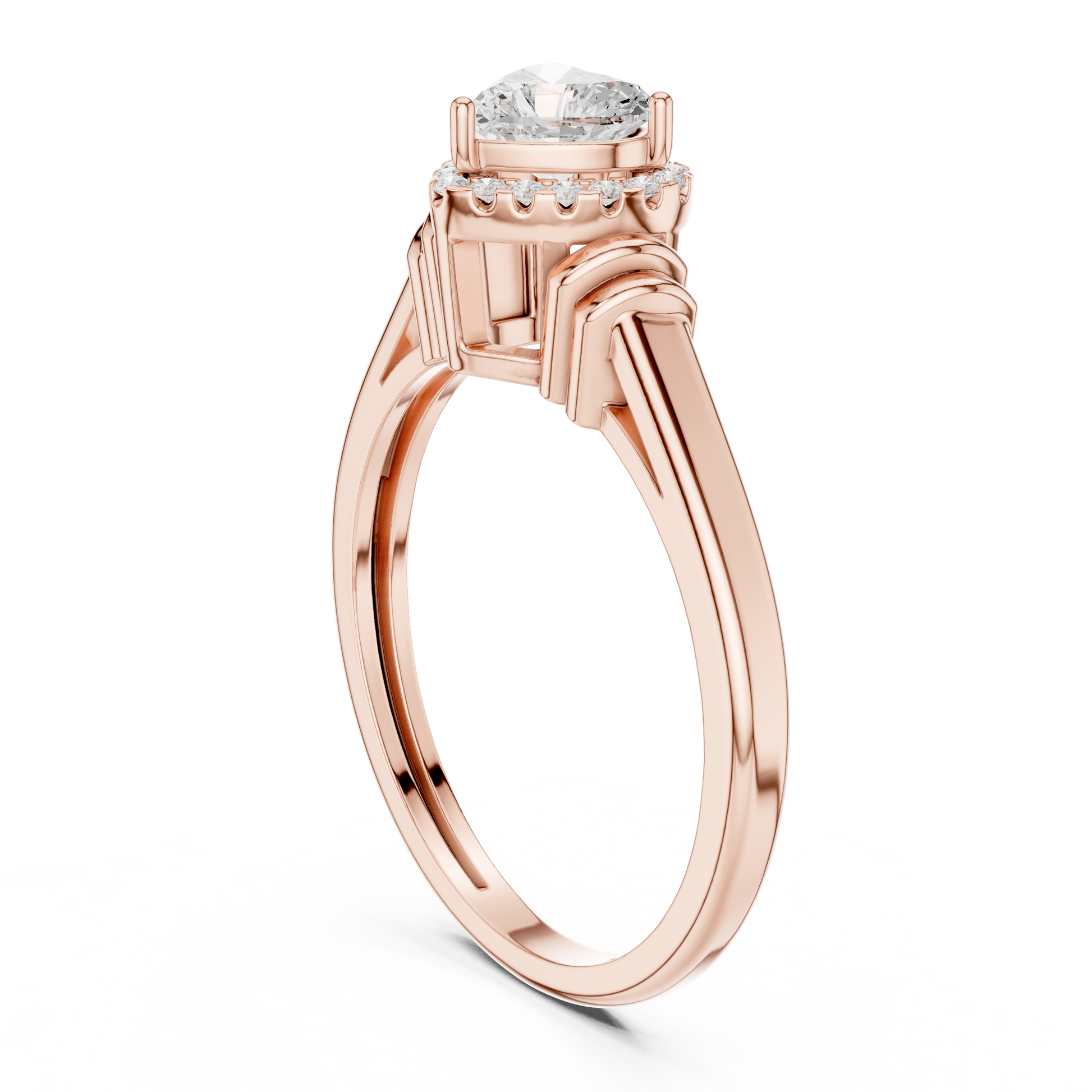 Round Halo Lab Grown Diamond Ring
