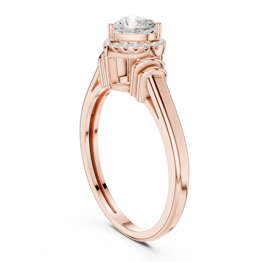 Round Halo Lab Grown Diamond Ring