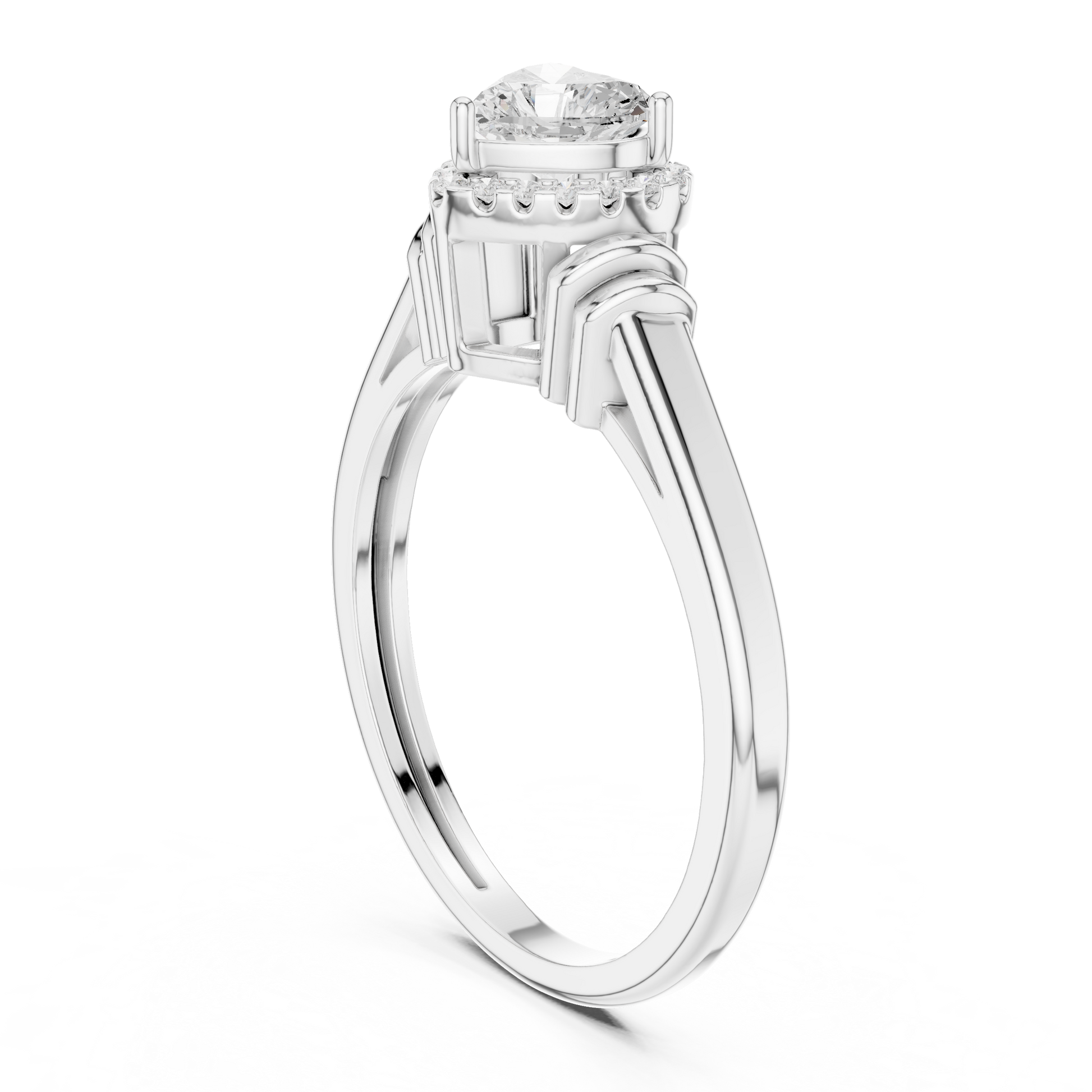 Round Halo Lab Grown Diamond Ring