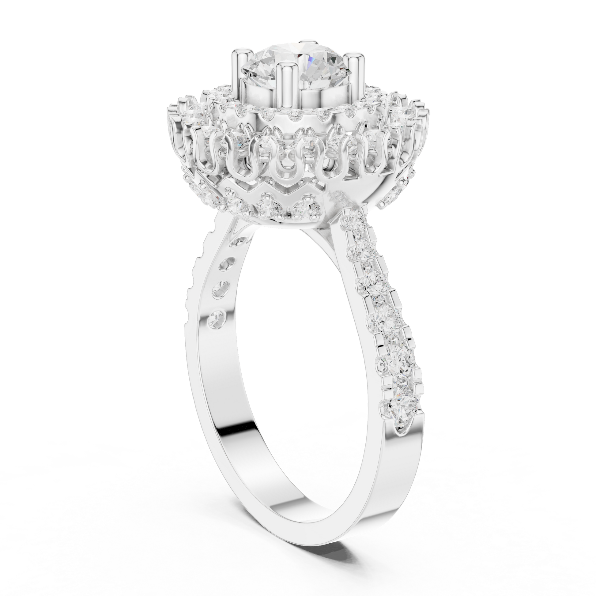 Mixed Shape Lab Grown Diamond Halo Ring
