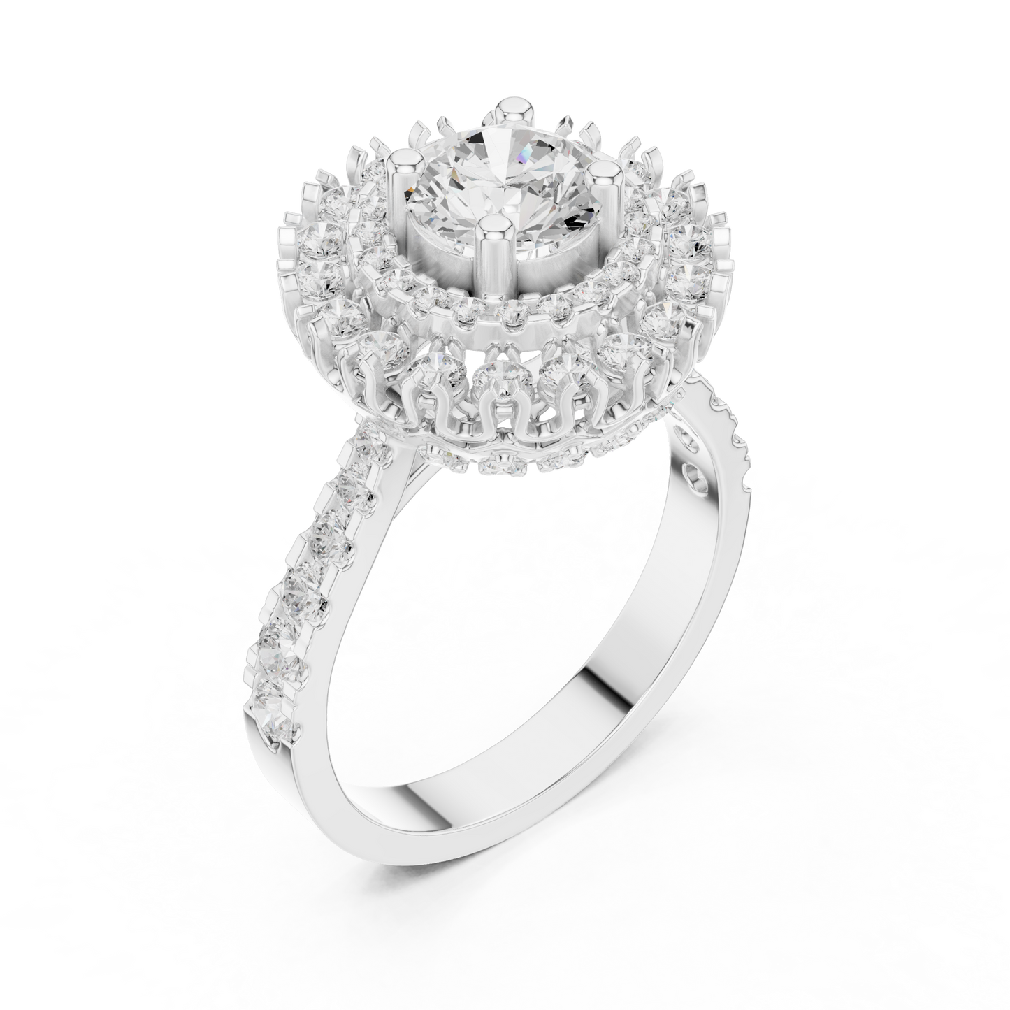 Mixed Shape Lab Grown Diamond Halo Ring