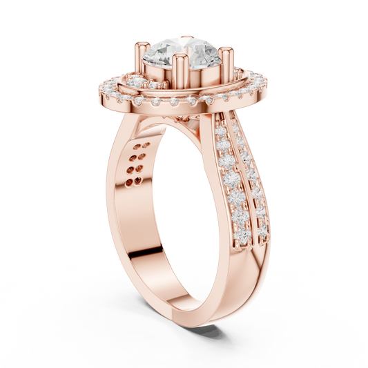 Round Halo Lab Grown Diamond Ring