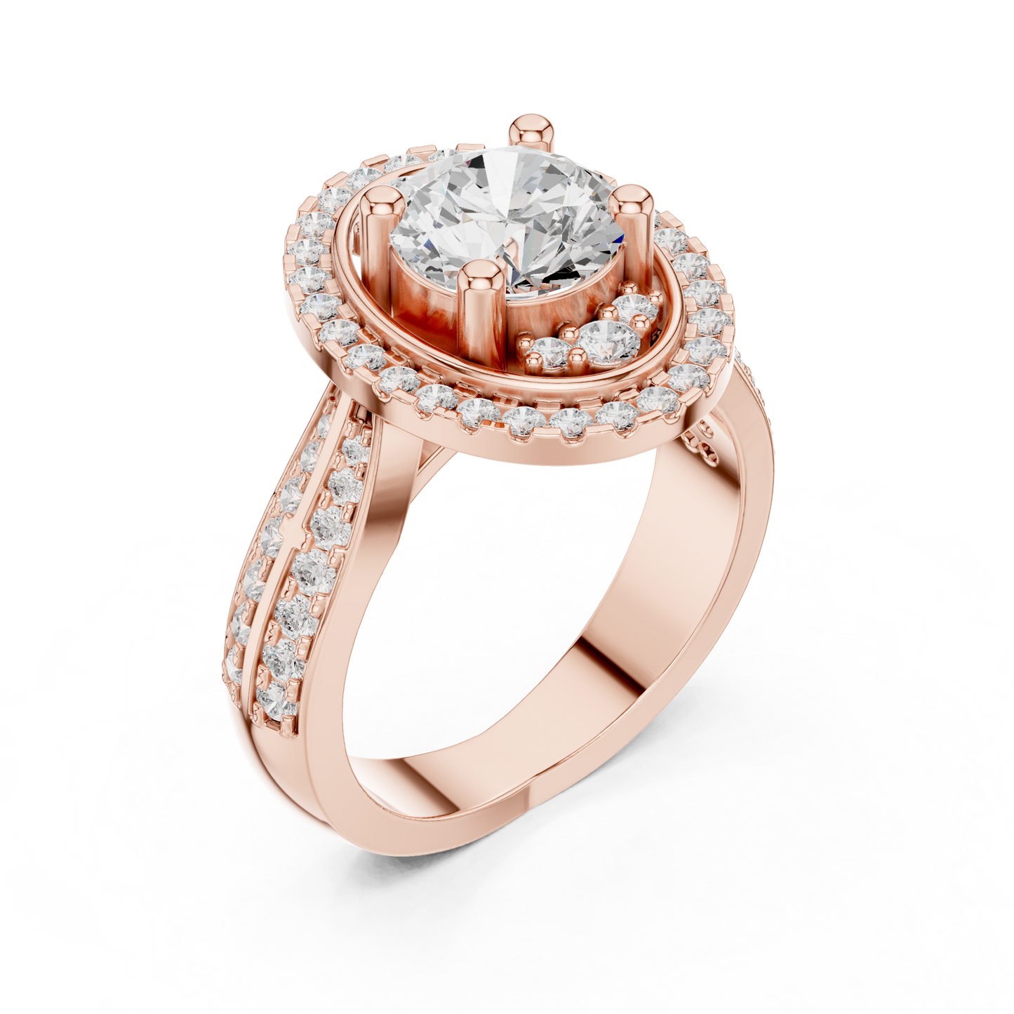Round Halo Lab Grown Diamond Ring