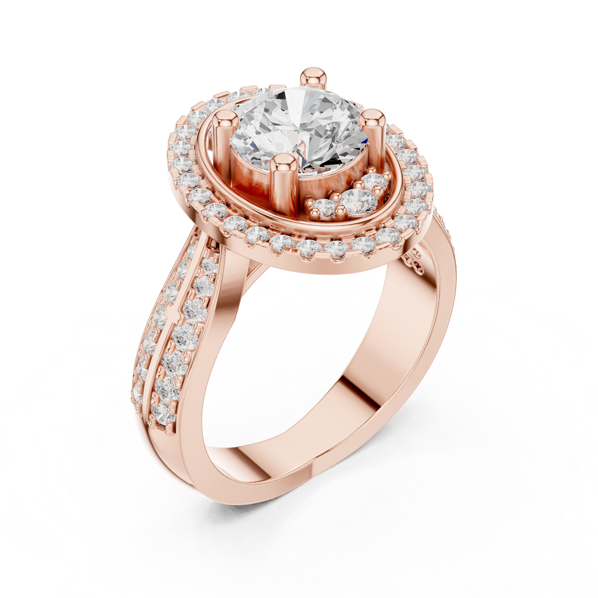 Round Halo Lab Grown Diamond Ring