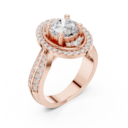 Round Halo Lab Grown Diamond Ring