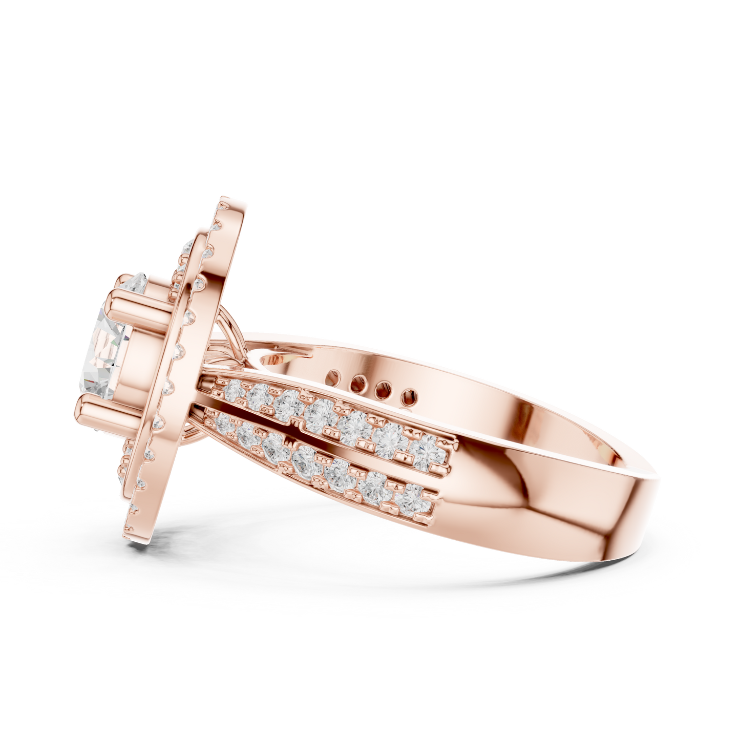 Round Halo Lab Grown Diamond Ring