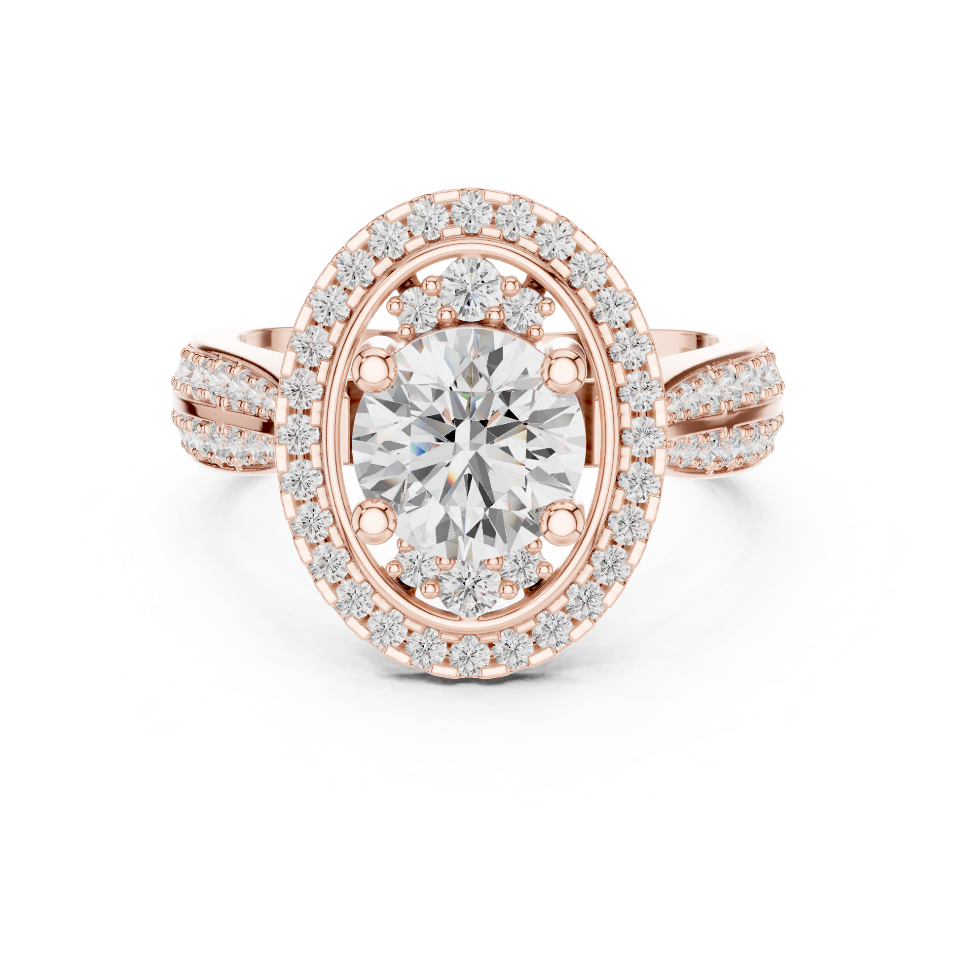 Round Halo Lab Grown Diamond Ring