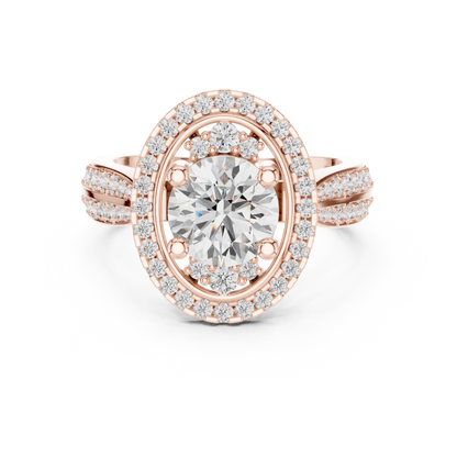 Round Halo Lab Grown Diamond Ring